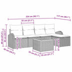 Gartensofa-set mit Kissen 6 pcs Schwarz Poly-Rattan