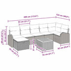 Gartensofa-set mit Kissen 8 pcs Schwarz Poly-Rattan