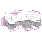 Gartensofa-set mit Kissen mit Speicher 9 pcs Beige Poly-Rattan