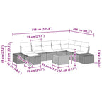 Gartensofa-set mit Kissen mit Speicher 9 pcs Beige Poly-Rattan