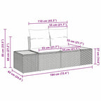 Gartensofa-set mit Kissen mit Speicher 4 pcs Beige Poly-Rattan
