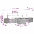 Gartensofa-set mit Kissen 6 pcs Beige Poly-Rattan