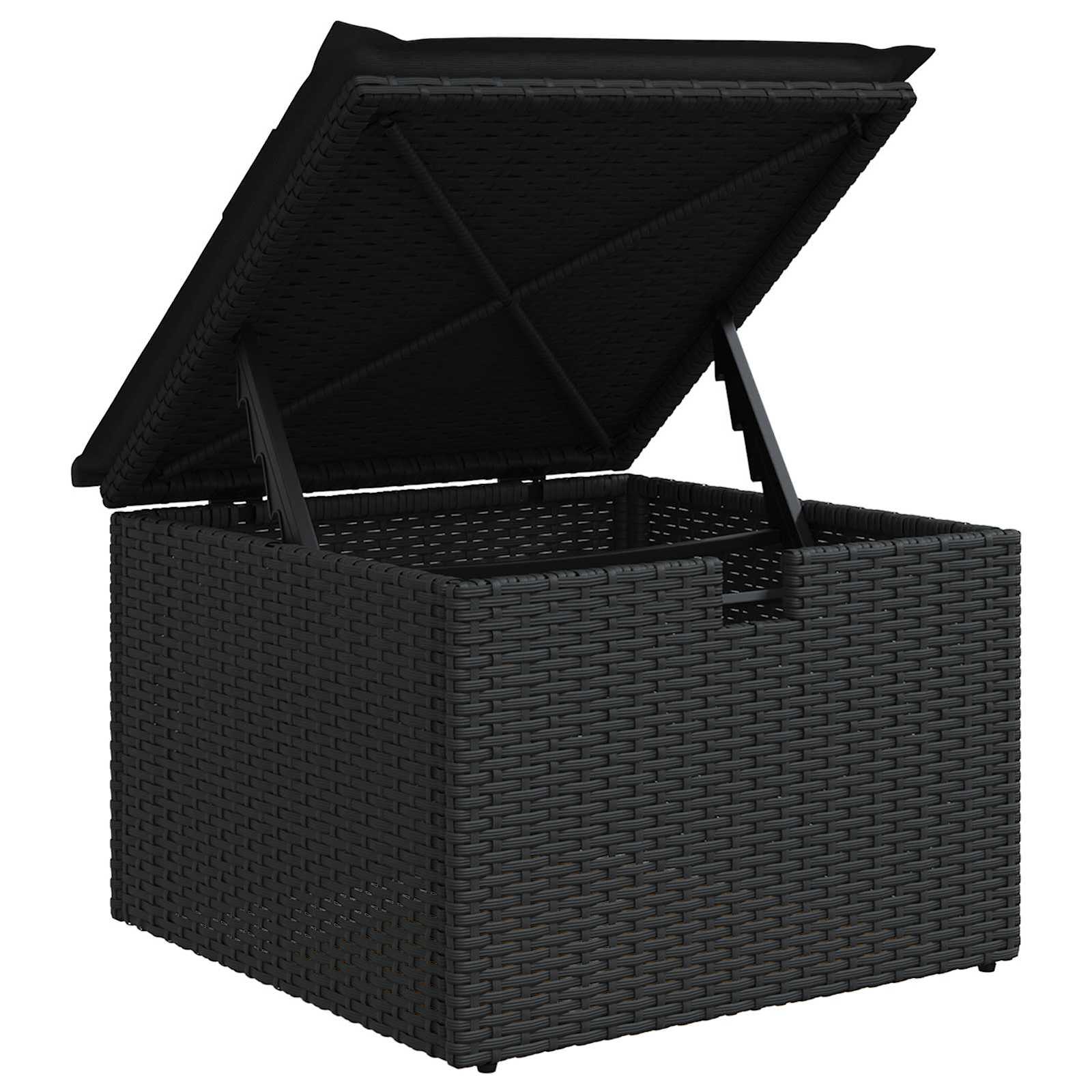 Gartensofa-set mit Kissen 9 pcs Schwarz Poly-Rattan