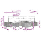 Gartensofa-set mit Kissen 9 pcs Beige Poly-Rattan