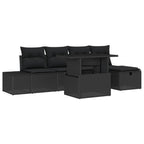 Garten-Sofa-Set mit Kissen mit Speicher 6 pcs Poly Rattan