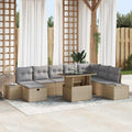 Garten-Sofa-Set 11 pcs Beige Poly Rattan