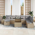 Garten-Sofa-Set 11 pcs Beige Poly Rattan