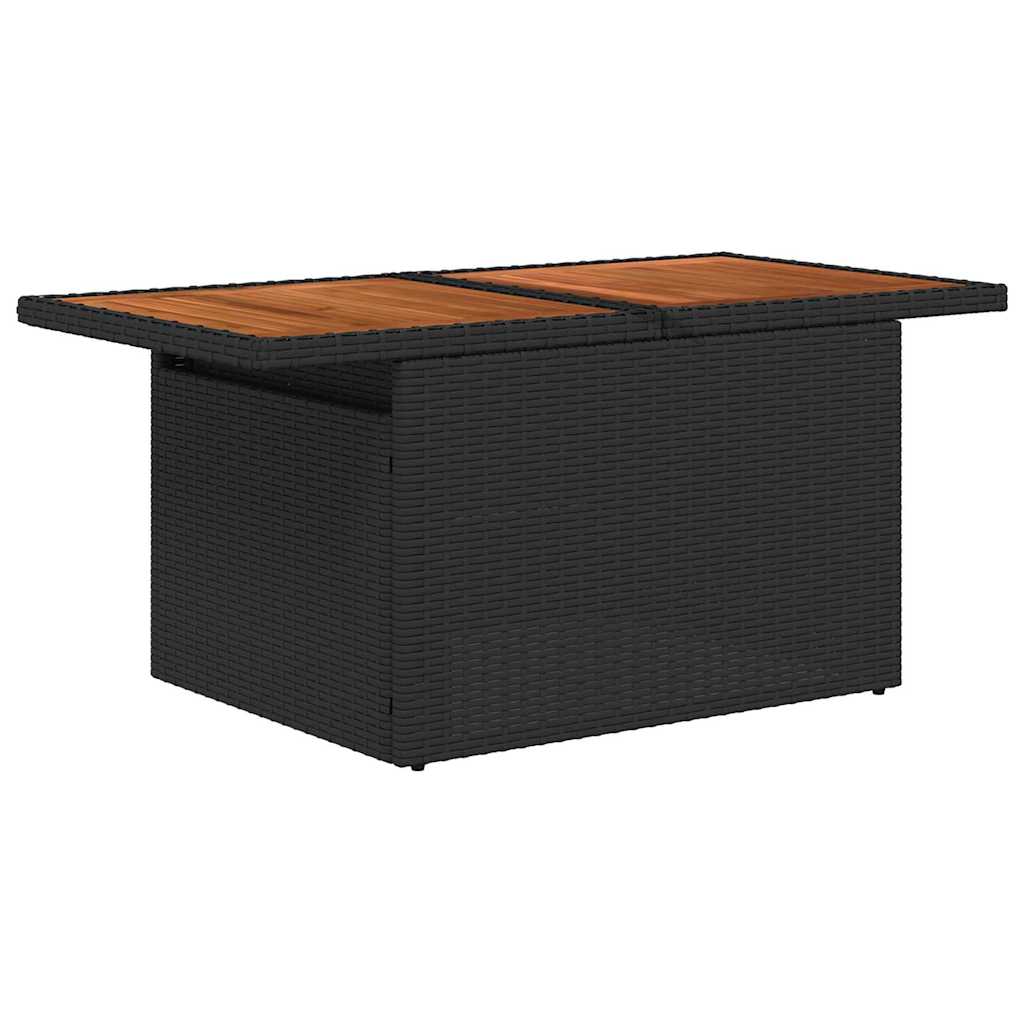 Gartensofa-set mit Kissen 8 pcs Schwarz Poly-Rattan