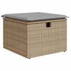 Gartensofa-set mit Kissen mit Speicher 9 pcs Beige Poly-Rattan