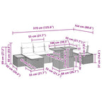 Gartensofa-set mit Kissen mit Speicher 8 pcs Beige Poly-Rattan