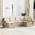 Gartensofa-set mit Kissen mit Speicher 6 pcs Poly Rattan