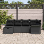 Gartensofa-set mit Kissen mit Speicher 6 pcs Poly Rattan