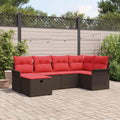 Gartensofa-set mit Kissen mit Speicher 6 pcs Poly Rattan