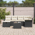 Gartensofa-set mit Kissen mit Speicher 7 pcs Poly Rattan