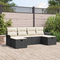 Gartensofa-set mit Kissen mit Speicher 6 pcs Poly Rattan