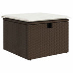 Garten-Sofa-Set mit Kissen mit Speicher 5 pcs Braun Poly Rattan