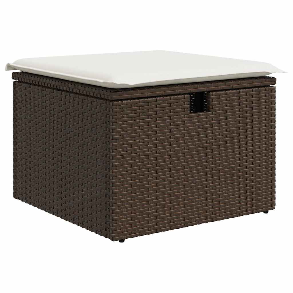 Garten-Sofa-Set mit Kissen mit Speicher 5 pcs Braun Poly Rattan