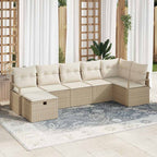 Sofa Set mit Kissen 5 pcs Poly-Rattan