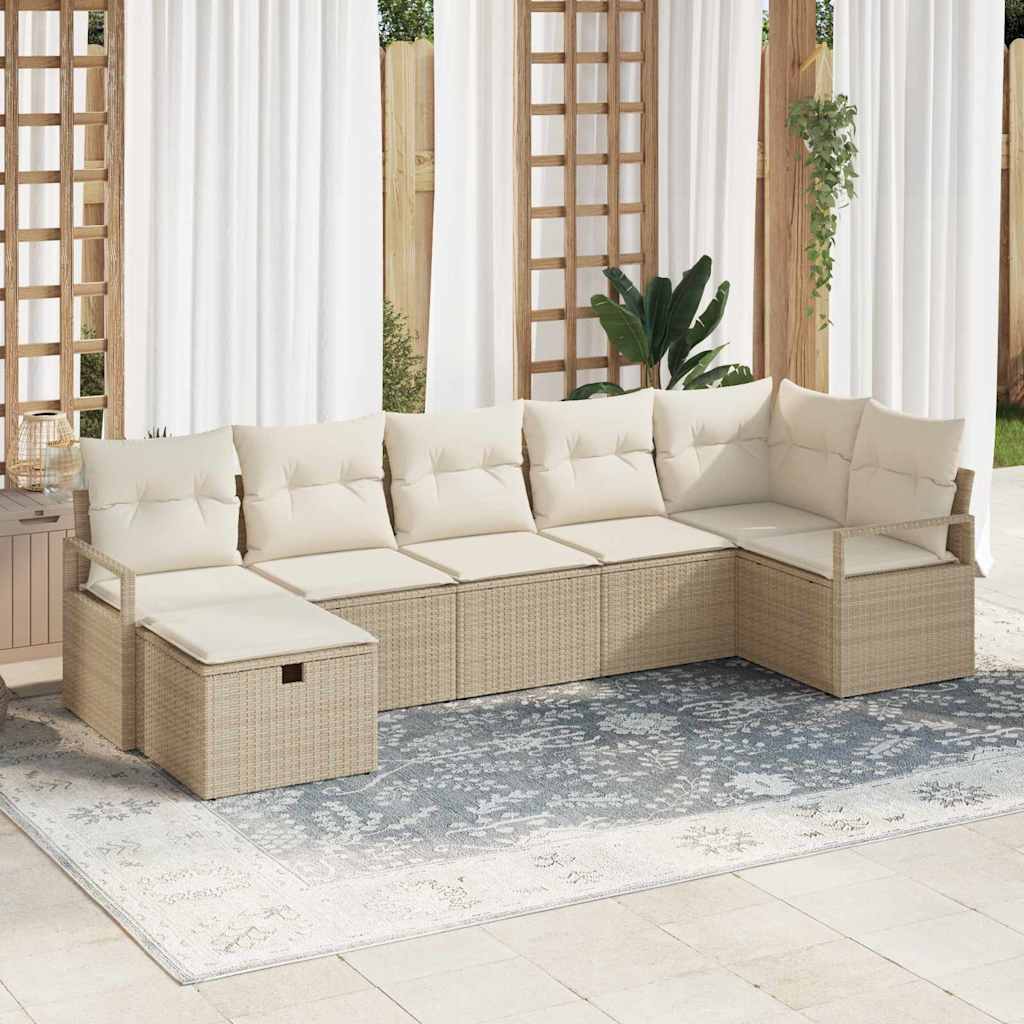 Sofa Set mit Kissen 5 pcs Poly-Rattan