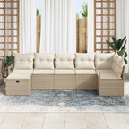 Sofa Set mit Kissen 5 pcs Poly-Rattan