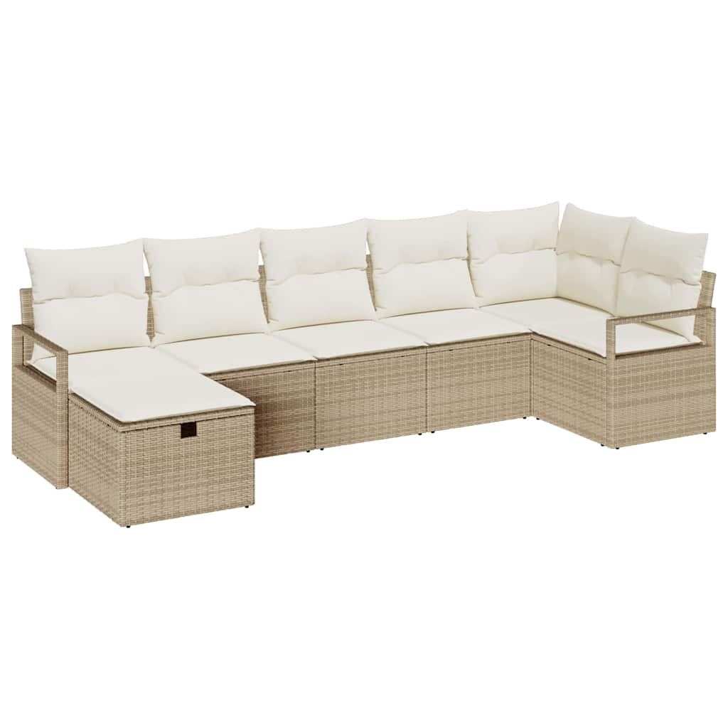 Sofa Set mit Kissen 5 pcs Poly-Rattan