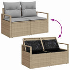 Sofa Set mit Kissen 5 pcs Poly-Rattan