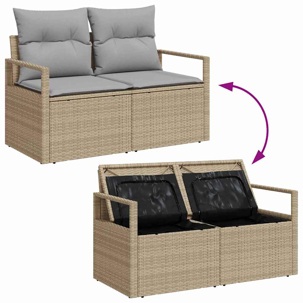 Sofa Set mit Kissen 5 pcs Poly-Rattan