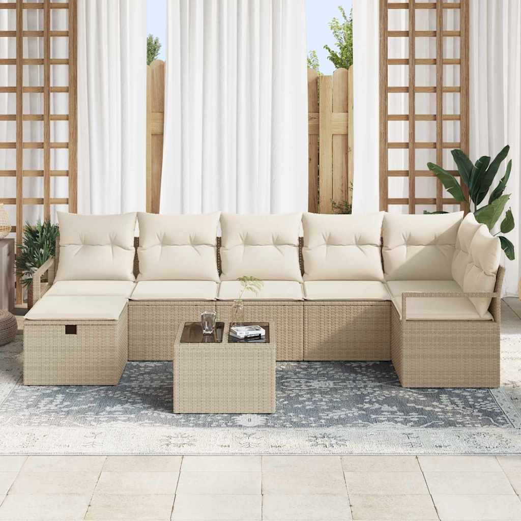 Sofa Set mit Kissen 4 pcs Poly-Rattan