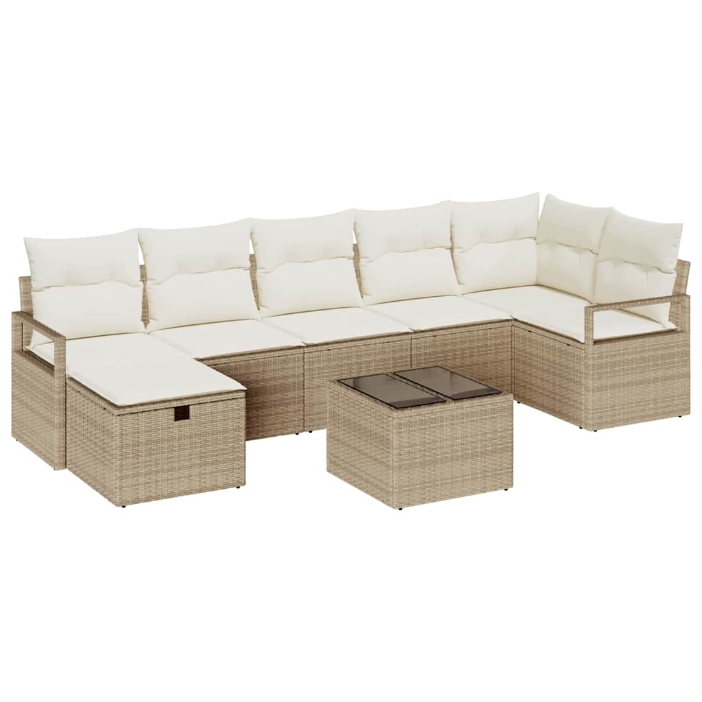 Sofa Set mit Kissen 4 pcs Poly-Rattan