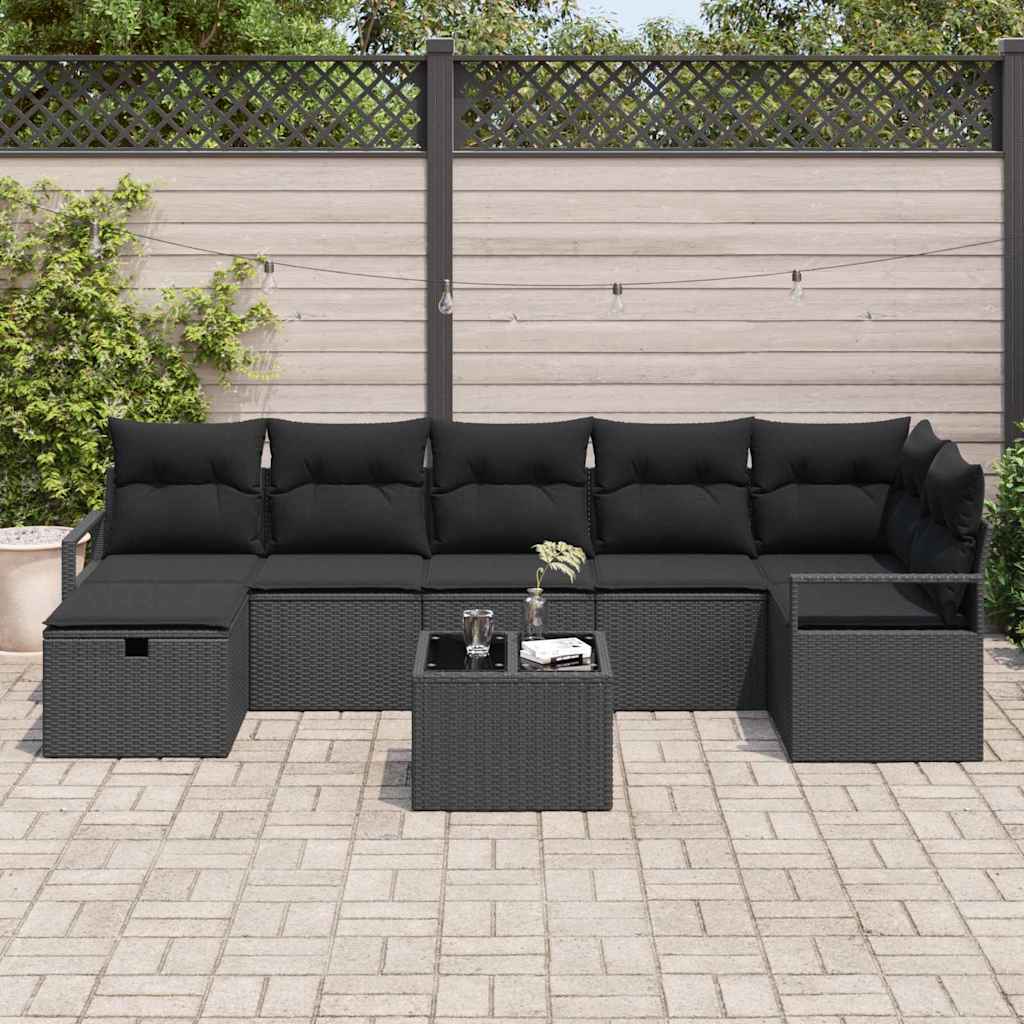 Sofa Set mit Kissen 5 pcs Poly-Rattan