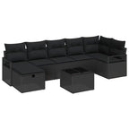 Sofa Set mit Kissen 5 pcs Poly-Rattan