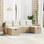 Sofa Set mit Kissen 5 pcs Poly-Rattan