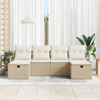 Sofa Set mit Kissen 5 pcs Poly-Rattan