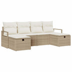 Sofa Set mit Kissen 5 pcs Poly-Rattan