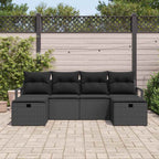 Sofa Set mit Kissen 5 pcs Poly-Rattan