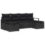 Sofa Set mit Kissen 5 pcs Poly-Rattan