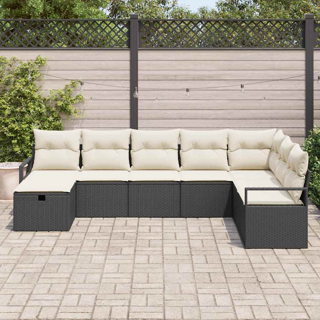 Sofa Set mit Kissen 5 pcs Poly-Rattan