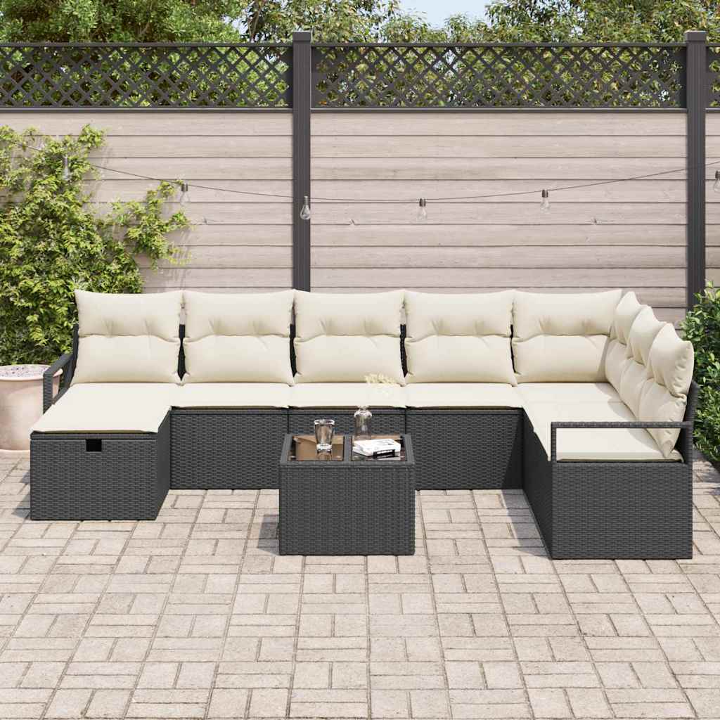 Sofa Set mit Kissen 6 pcs Poly-Rattan