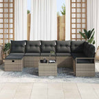 Sofa Set mit Kissen 6 pcs Poly-Rattan