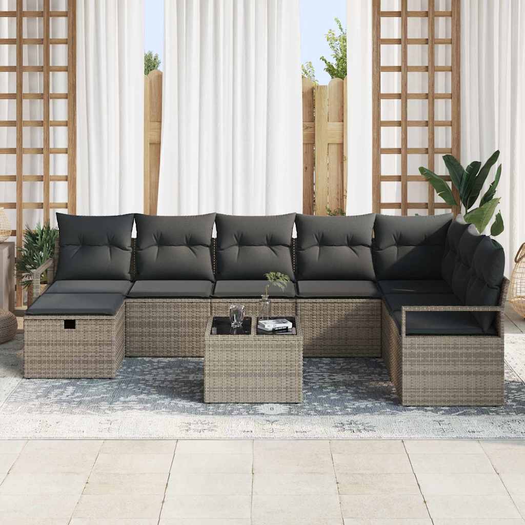 Sofa Set mit Kissen 6 pcs Poly-Rattan
