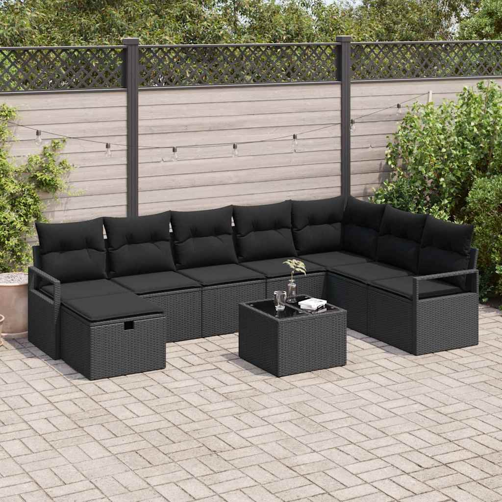 Sofa Set mit Kissen 6 pcs Poly-Rattan