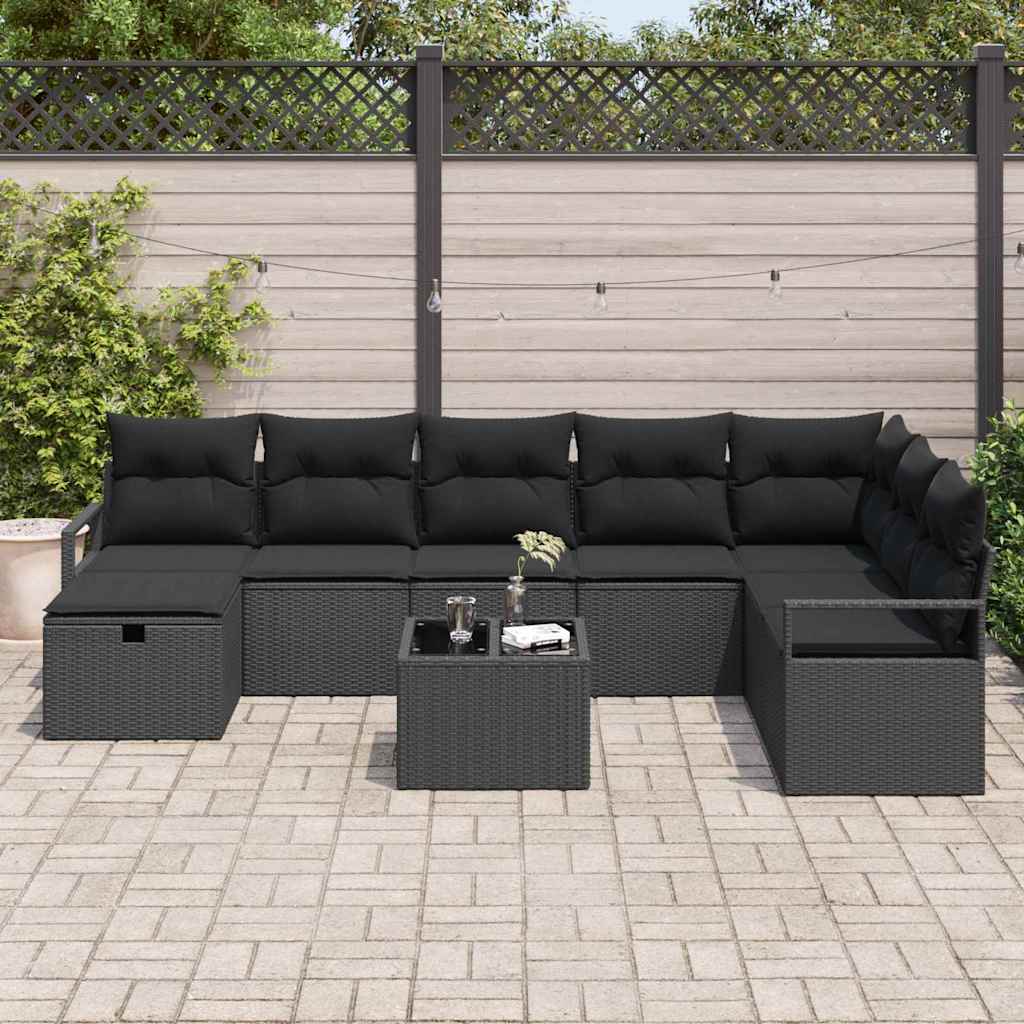 Sofa Set mit Kissen 6 pcs Poly-Rattan