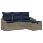 Sofa Set mit Kissen 3 pcs Poly-Rattan