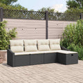 Sofa Set mit Kissen 6 pcs Poly-Rattan