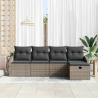 Sofa Set mit Kissen 6 pcs Poly-Rattan