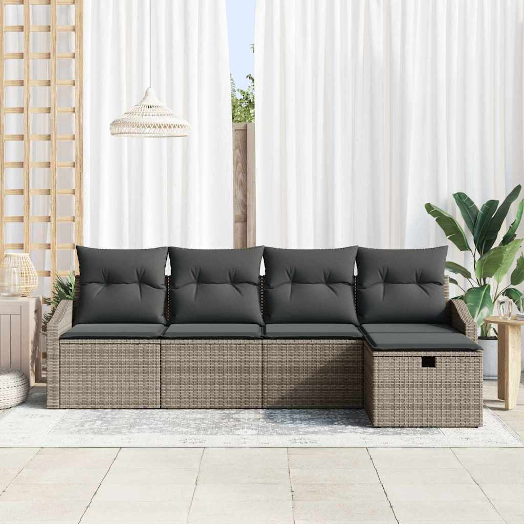 Sofa Set mit Kissen 6 pcs Poly-Rattan