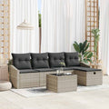 Sofa Set mit Kissen 6 pcs Poly-Rattan