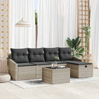 Sofa Set mit Kissen 6 pcs Poly-Rattan