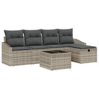 Sofa Set mit Kissen 6 pcs Poly-Rattan