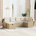 Sofa Set mit Kissen 7 pcs Poly-Rattan
